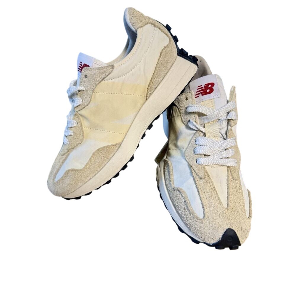 New Balance 327 Angora Suede Womens 10.5 / Men's 9 Beige White Sneakers WS327 - Picture 1 of 12